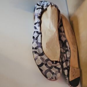 Coach Black and White Floral Women's Flats